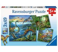 Ravensburger- Puzzle 3x49, Multicolor (1) Dinosaurios emocionantes