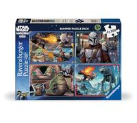 Ravensburger - Puzzle 4 x 100 Piezas: Star Wars Mandalorian & Grogu, Puzzle Niños 5 Años O Más, Rompecabezas Niños, 26 X 36 Cm, Regalo Niño 5 Años, Regalo Original