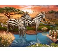 Ravensburger - Puzzle 500 Piezas Cebras En El Abrevadero | Puzzle 500 Piezas Adultos | Rompecabezas Adultos Y Niños De 14 Años O Más | Regalos para Niños 14 Años O Más | Mide 49x36cm