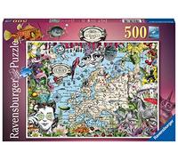 Ravensburger Puzzle 500 Piezas, Ilustración Mapa Europeo, Puzzle Adultos, Puzzle Mapamundi, Rompecabezas Calidad