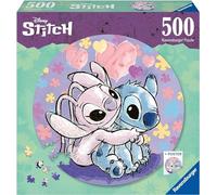 Ravensburger - Puzzle 500 Piezas Redondo Disney Stitch, Puzzle Adultos 52cm | Puzzle 500 piezas redondo de 52 x 52 cm, pensado para adultos a partir de 14 años, con póster incluido y ideal para regalar.