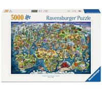 Ravensburger - Mapa del Mundo ilustrado 5000 Piezas | Puzzle 5000 Piezas | Rompecabezas Adultos | Mide 101 X 153cm | Ideas Regalos | Regalo Original