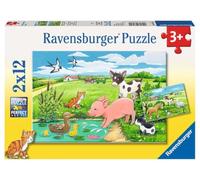 Ravensburger - Puzzle: Animales Granja, Puzzle 3 Años o Más, Puzles Niños 3 Años, Puzzles Infantiles 3 Años, Rompecabezas Niños, Puzzle 2x12 Piezas, Medidas Puzzle 26x18cm