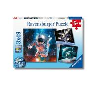 Ravensburger Puzzle Aventuras en el Espacio – 3 puzzles de 49 piezas, 21x21 cm, 5+ años