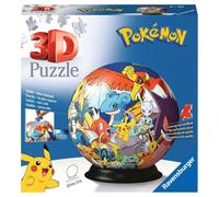 Ravensburger - puzzle ball 3d, pokémon, con soporte, maqueta para adu