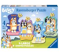 Ravensburger - Puzzle Bluey, Colección Puzzle Shaped 4 in a Box, 4 Puzzle de 10,