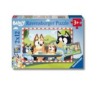 Ravensburger - Puzzle: Bluey, Puzzles Niños 3 Años o Más, Rompecabezas, 2 Puzzles 12 Piezas, Regalos Niños 3+ Años; 26x18cm