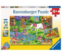 Ravensburger - Puzzle: Bosque Mágico, Puzzle 4 Años o Más, Puzles Niños 4 Años, Rompecabezas Niños, Puzzle, Regalo Niño 4 Años, 2 Puzzles x 24 Piezas, Medida Puzzle 26x18cm