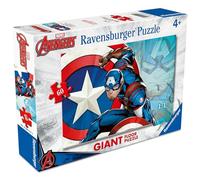 Ravensburger - Puzzles Marvel: Captain America | Puzzle 4 Años O Más | Regalo Niño 4 Años O Más De 60 Piezas | Rompecabezas Niños De 70 X 50 Cm | Ravensburger Puzzle