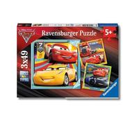 Ravensburger - Puzzle: Cars 3, Puzzles Niños 5 Años o Más, Rompecabezas, 3 Puzzles de 49 Piezas, Regalos Niños 5 Años, 21x21cm