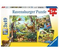 Ravensburger - Puzzle con diseño de Animali, 3 x 49 Piezas (09265 9)