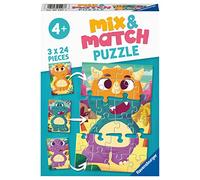 Ravensburger Puzzle, Dinosaurios para Mezclar, Línea Mix & Match, Puzzles para Niños, Edad Recomendada 4+, Rompecabeza de Calidad