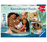 Ravensburger - Puzzle Disney Moana, Puzzle 5 Años o Más, Puzzles Niños 5 Años, Rompecabezas Niños, Puzzle, Regalo Niña 5 Años, 3x49 Piezas, 21x21cm