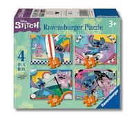 Ravensburger - Puzzle: Disney Stich, Puzzles Niños 3 Años o Más, Rompecabezas, 4 Puzzles de 12,16, 20 y 24 piezas, Regalos Niños 3 Años, 19x14cm