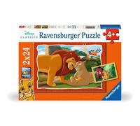 Ravensburger - Puzzle El Rey León, Disney, Puzzle infantil, 2 puzzles de 24 piez
