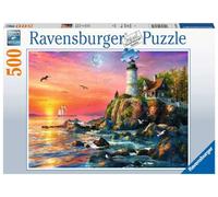 Ravensburger - Puzzle: Atardecer en el Faro, Puzzles para Adultos y Niños, Rompecabezas Adultos, Puzzle 500 Piezas, USA Pegamento Puzzle para enmarcar, Puzzle 500 Piezas Adultos, Pasatiempos Adultos