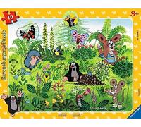 Ravensburger-Kätzchen Infantil 05696 - Juego Divertido en el jardín - 10 Piezas El pequeño Topo Marco Puzzle para niños a Partir de 3 años, Color Amarillo