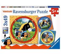 Ravensburger Puzzle Infantil - 08000 Yakari el Valiente Indio - Puzzle Yakari para niños a Partir de 5 años, con 3 x 49 Piezas