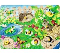 Ravensburger Puzzle Infantil 12004040 12004040 Mis Amigos del jardín My First Wooden 10 Piezas, para niños a Partir de 2 años, Puzzle de Madera