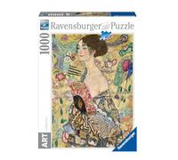 Ravensburger - Puzzle: Klimt Dama con Abanico, 1000 Piezas, Puzzles para Adultos, Rompecabezas para Adultos, Regalos a Partir de 14 Años, 70x50cm