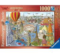 Ravensburger - Puzzle: La Vuelta al Mundo en 80 Días, Puzzle 1000 Piezas, Puzzles para Adultos, Puzzle 1000 Piezas Adultos, Pegamento Puzzle para Enmarcar Puzzles, Rompecabezas Adultos 70x50cm