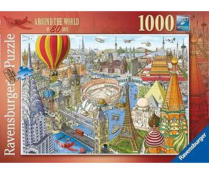 Ravensburger - Puzzle: La Vuelta al Mundo en 80 Días, 1000 Piezas, Puzzles para Adultos, 70x50cm