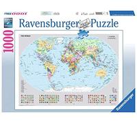 Ravensburger - Puzzle Mapa Mundi Político, Rompecabezas para Adultos, Regalo para Niños de 14+ Años, Juego Educativo y Estimulante, 1000 Piezas, 70x50 cm