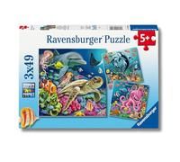 Ravensburger - Puzzle: Maravillas Submarinas, Puzzles Niños 5 Años o Más, Rompecabezas, 3 Puzzles de 49 Piezas, Regalos Niños 5 Años, 21x21cm
