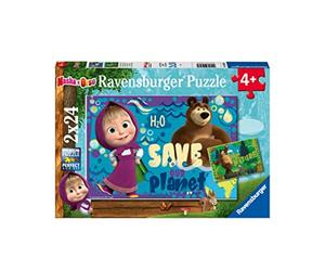 Ravensburger - Puzzle Masha y el Oso, Idea Regalo para niños a Partir de 4 años, Juego Educativo y Estimulante, 2 puzles de 24 Piezas, 26 x 18 cm