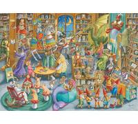 Ravensburger - Puzzle Medianoche Biblioteca, 1000 Piezas para Adultos, Pegamento para Enmarcar, Rompecabezas, Pasatiempos