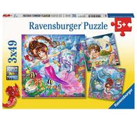 Ravensburger - Puzzle Niños 5 Años o Más, 3 Puzzles de 49 Piezas, Sirenas Encant