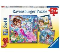 Ravensburger - Puzzle Niños 5 Años o Más, 3 Puzzles de 49 Piezas, Sirenas Encantadoras, Rompecabezas, Puzzle Infantil, Educativo, 18x18 cm