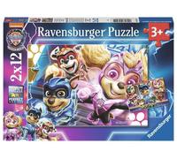 Ravensburger - Puzzle Paw Patrol - The mighty movie, Colección 2 x 12, 2 Puzzle
