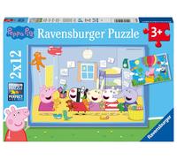 Ravensburger 2x12 Puzzle - Las aventuras de Peppa