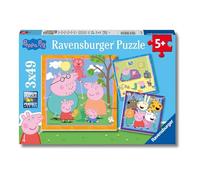 Ravensburger - Puzzle: Peppa Pig, Puzzles Niños 5 Años o Más, Rompecabezas, 3 Puzzles de 49 Piezas, Regalos Niños 5 Años, 21x21cm
