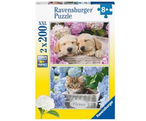 Ravensburger - Puzzle Perros y Gatos, 2 Rompecabezas de 200 Piezas, Rompecabezas para Adultos y Niños 8+ Años, Idea de Regalo para Ella o Él, 34x23 cm, Exclusivo de Amazon