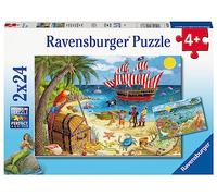 Ravensburger - Puzzle Piratas y Sirenas, 2 Puzzles de 24 Piezas, Edad Recomendada 4+ Años