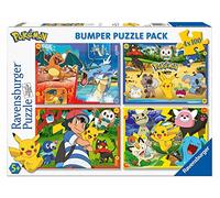 Ravensburger - Puzzle Pokémon, 4x100 Piezas Bumper Pack, Edad Recomendada 5+ años - Dimensiones 36x26 cm