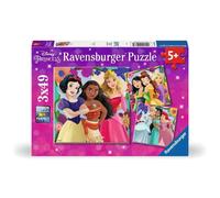 Ravensburger - Puzzles Disney Princess Pack De 3 | Puzzle 5 Años O Más | Regalos para Niños De 5 Años De 3 X 49 Piezas | Rompecabezas Niños De 21 X 21 Cm | Ravensburger Puzzle