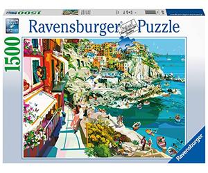Ravensburger - Puzzle: Romance en Cinque Terre, 1500 Piezas, Puzzles para Adultos, Rompecabezas para Adultos, Regalos a Partir de 14 Años, Puzzle para Enmarcar, 80x60cm