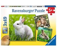 Ravensburger- Puzzle Triple Conejitos 3x49 Piezas Tiere, Multicolor (1)