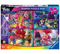 Ravensburger - Puzzle: Trolls 2, Puzzle 5 Años o Más, Puzzles Niños 5 Años, Rompecabezas Niños, 4 Puzzle 100 piezas, Regalo Niño 5 Años, Ravensburger Puzzle, Jigsaw puzzle, Tamaño 36x26cm