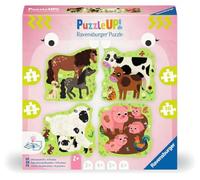 Ravensburger Puzzle UP 12004001 - Animales de Granja - 4 puzles con Forma de Contorno de 4, 6, 8, 10 Piezas, con Grandes Ilustraciones y Cuaderno de conocimientos, puzles a Partir de 2 años