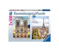 Ravensburger - Puzzle Viaje a Paris, 2 x 500 Piezas, Puzzle Adultos
