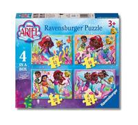 Ravensburger - Puzzles Disney Jr Ariel Pack De 4 | Puzzle 3 Años O Más | Regalo Niño 3 Años O Más De 72 Piezas | Rompecabezas Niños De 19 X 14 Cm | Ravensburger Puzzle