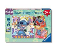 Ravensburger - Puzzles Disney Stitch Pack De 3 | Puzzle 5 Años O Más | Regalos para Niños De 5 Años De 3 X 49 Piezas | Rompecabezas Niños De 21 X 21 Cm | Ravensburger Puzzle