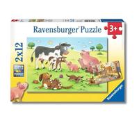 Ravensburger – Puzzles Familias animales – 2x12 piezas – 3+ años – 26x18 cm