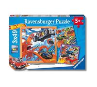 Ravensburger - Puzzles Hot Wheels Pack De 3 | Puzzle 5 Años O Más | Regalos para Niños De 5 Años De 3 X 49 Piezas | Rompecabezas Niños De 21 X 21 Cm Puzzle
