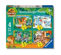 Ravensburger - Puzzles Jurassic World Explorers Pack De 4 | Puzzle 3 Años O Más | Regalo Niño 3 Años O Más De 72 Piezas | Rompecabezas Niños De 19 X 14 Cm | Ravensburger Puzzle