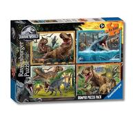 Ravensburger - Puzzles Jurassic World Pack De 4 | Puzzle 5 Años O Más | Regalo Niño 5 Años O Más De 100 Piezas Cada Uno | Rompecabezas Niños De 36 X 26 Cm Puzzle